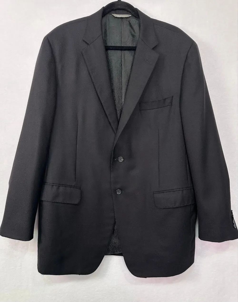J.P. Tilford Samuelsohn 100% Loro Piana Worsted Cashmere Sport Coat Black 46R